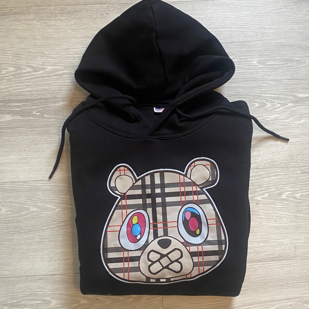 Plaid Burberry print Bear Hoodie Sweatshirt